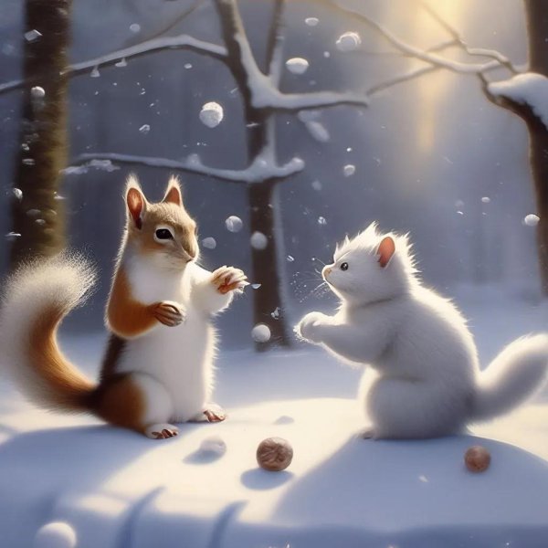 в зимнем лесу