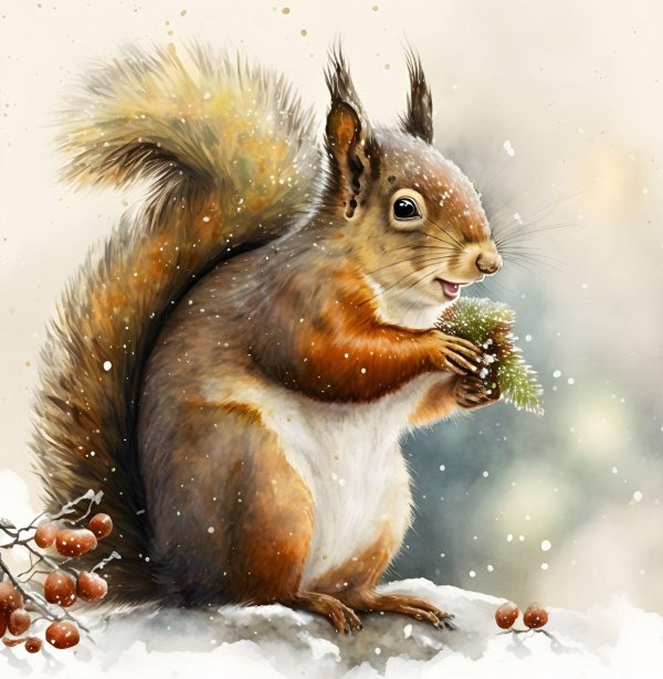 вышивка белочка