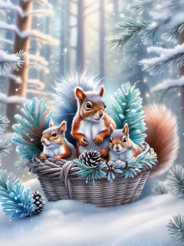 новогодние белочки