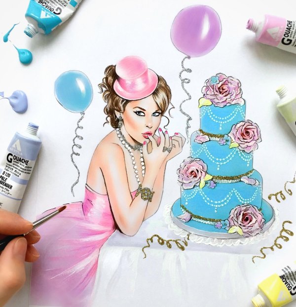 открытка акварель