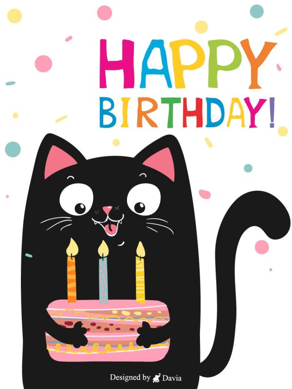 happy birthday black cat