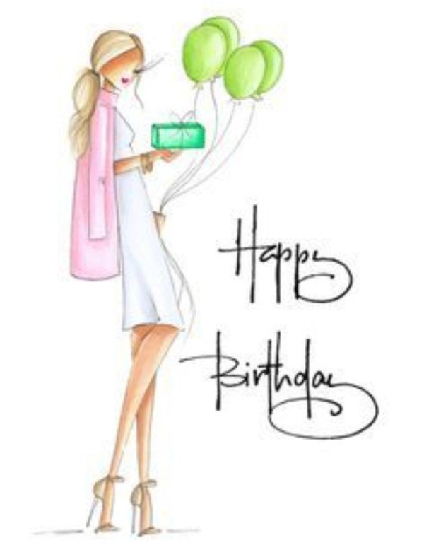 открытка с др девушке стильное