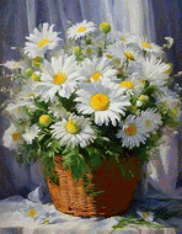 картина по номерам ромашка