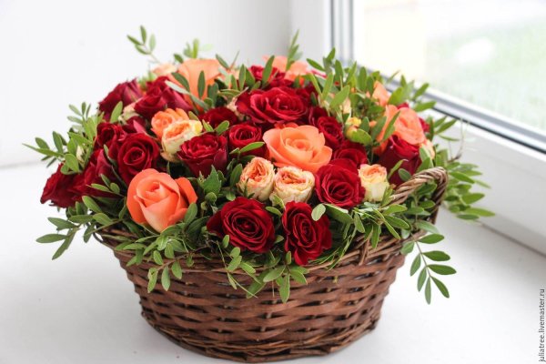 На день рождения женщине корзины с цветами