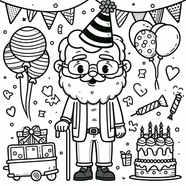 раскраска с днем рождения папа