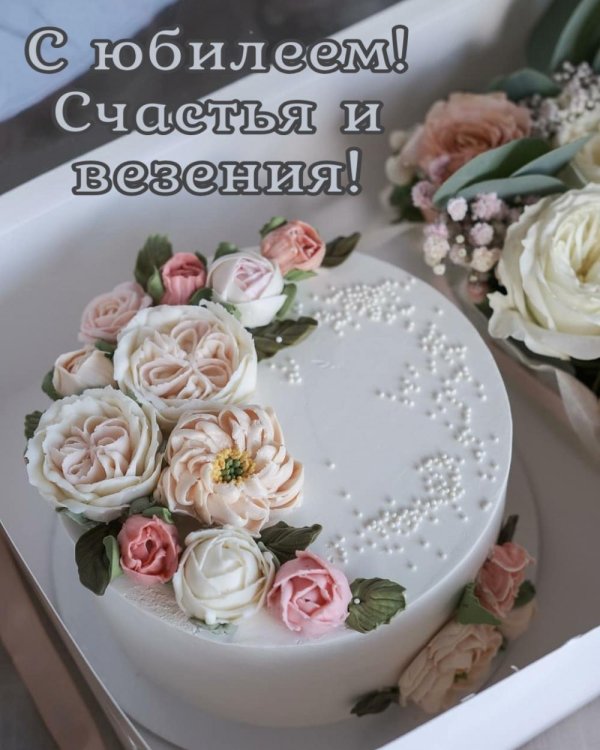 торт с розами живыми одноярусный