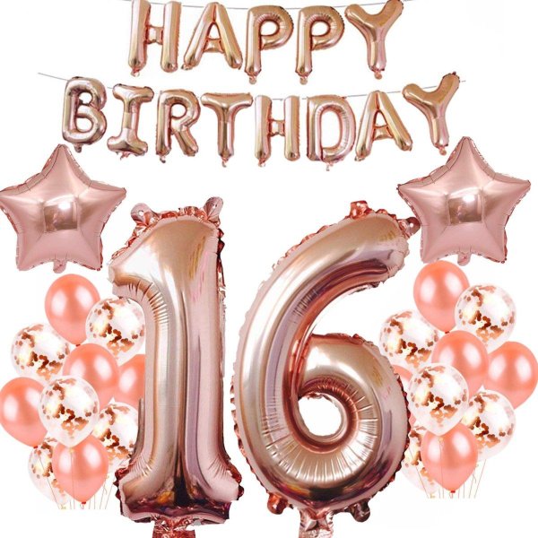 шарики розовое золото 16