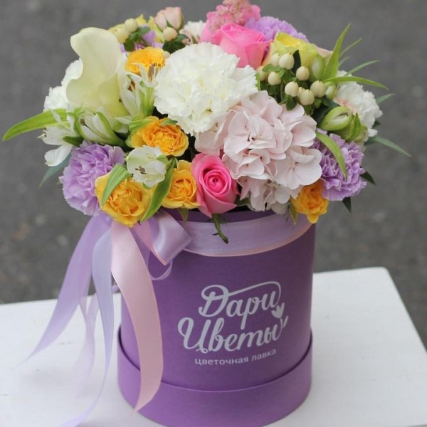 цветочные композиции в коробках