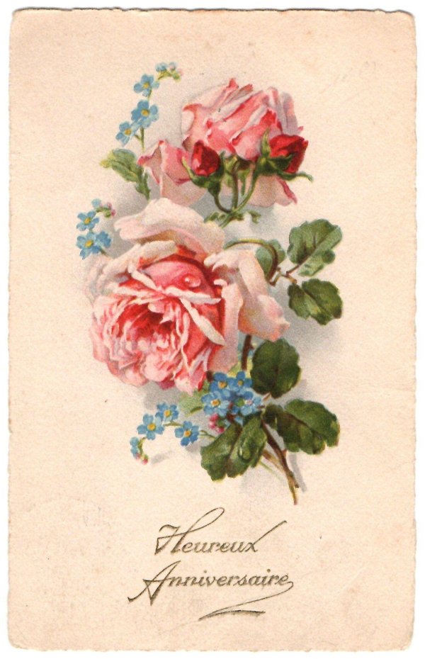 старинные открытки с розами