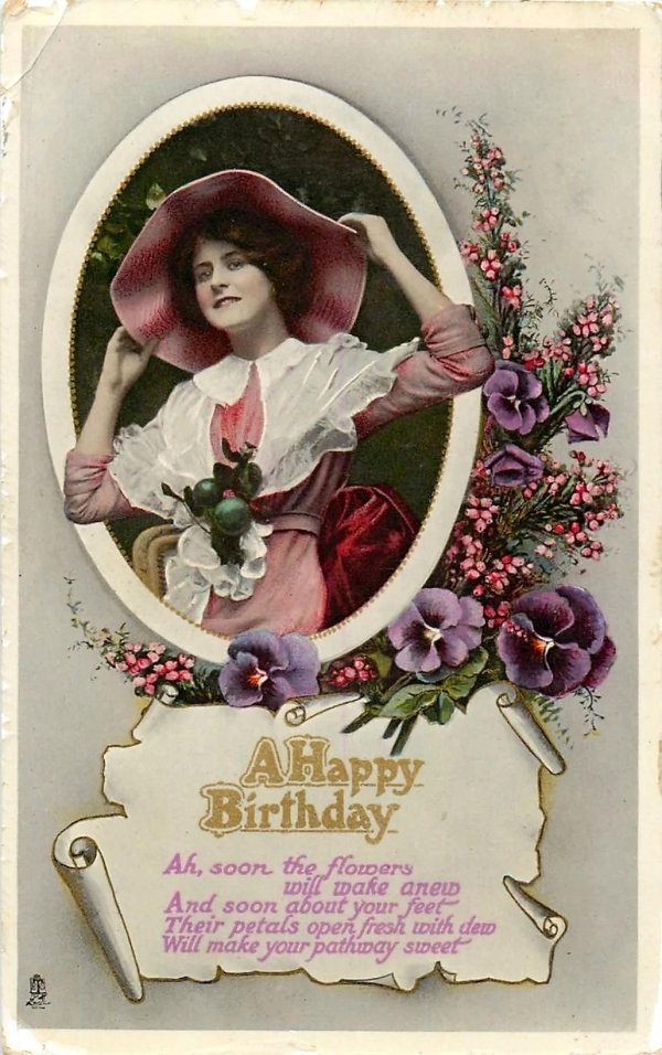 с днём рождения женщине старинные открытки