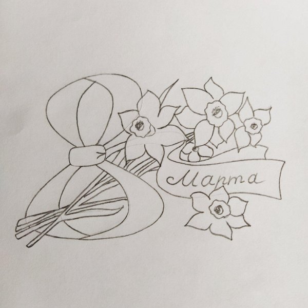 рисунки на восьмое марта легкие