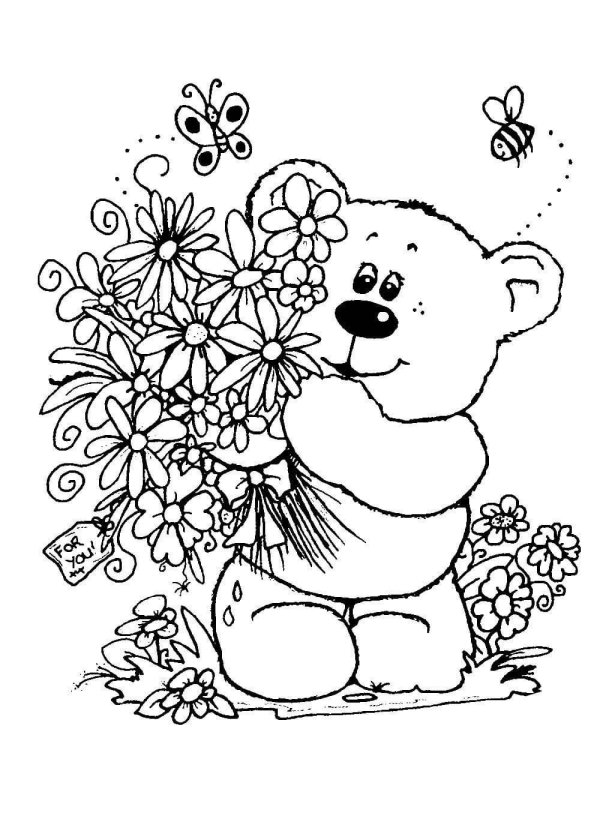 разукрашки букет цветов