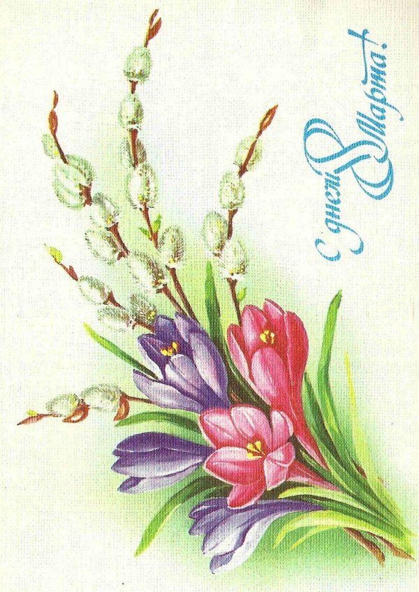 весенние цветы открытка