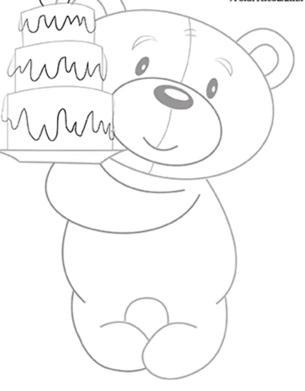 медвежонок с тортиком