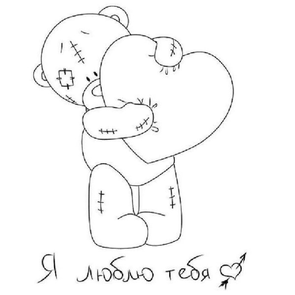 мишка тедди рисунок карандашом