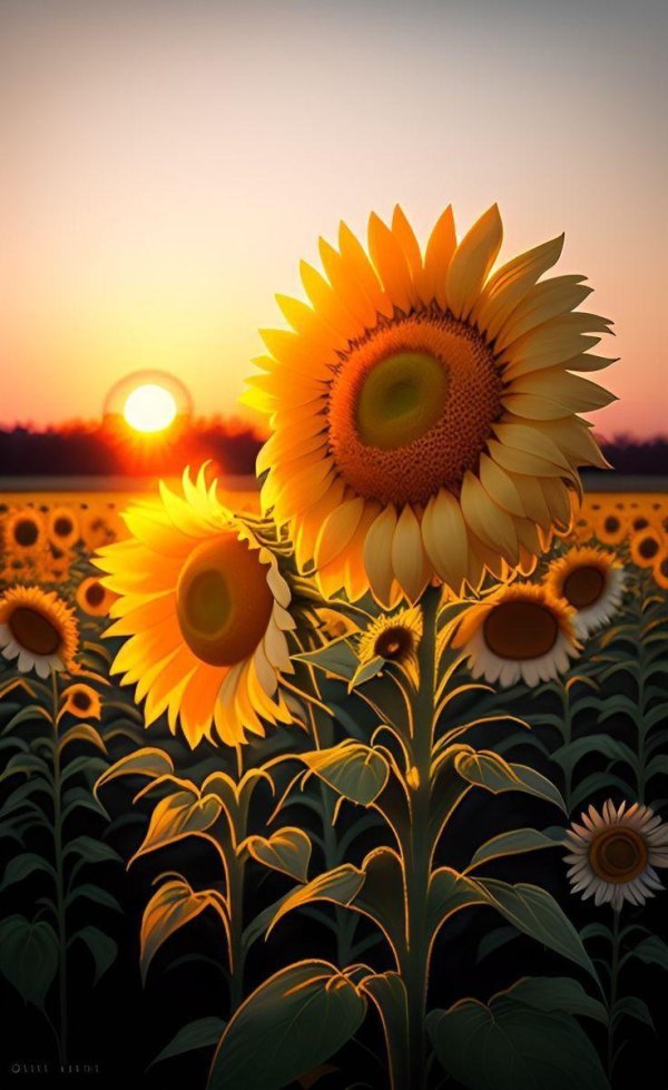 фон подсолнухи