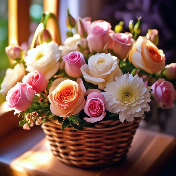 красивая корзина цветов