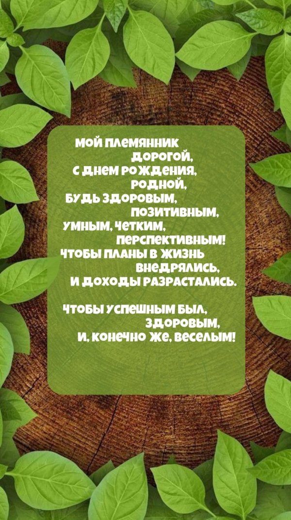 пожелания племяннику