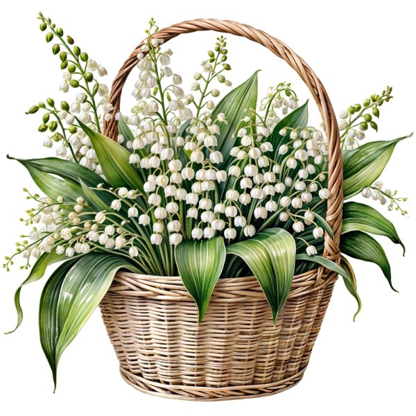 корзина с ландышами