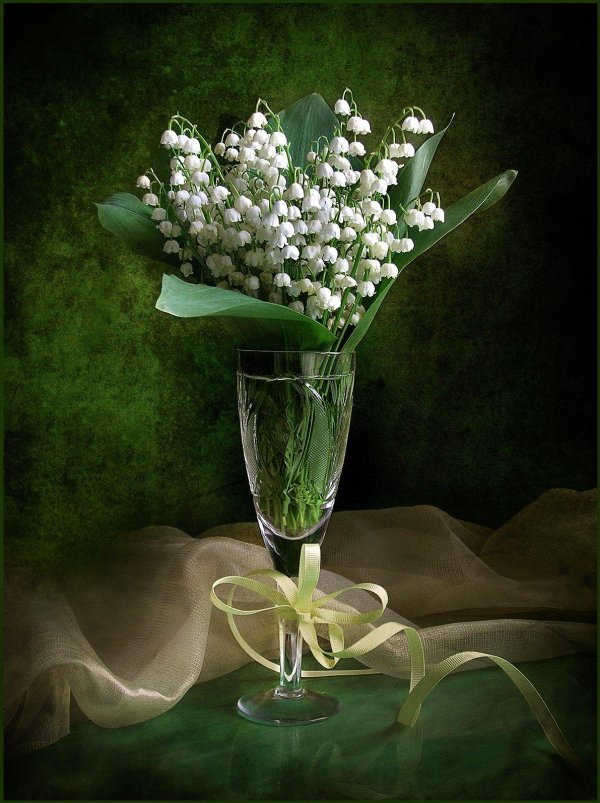букет ландышей гусь хрустальный