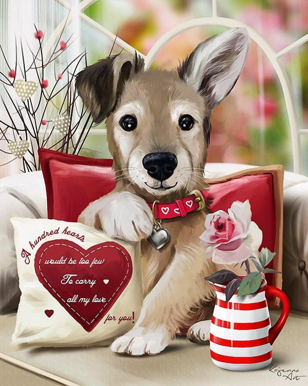 цифровой художник лорри kajenna кайенна собаки