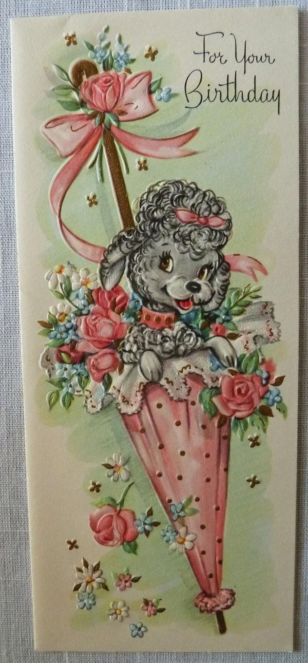 открытка с пуделем