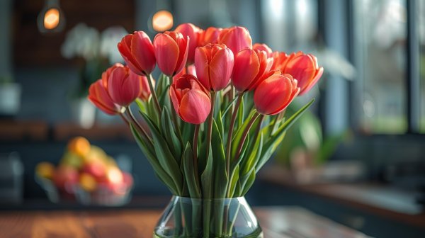 tulips in a vase