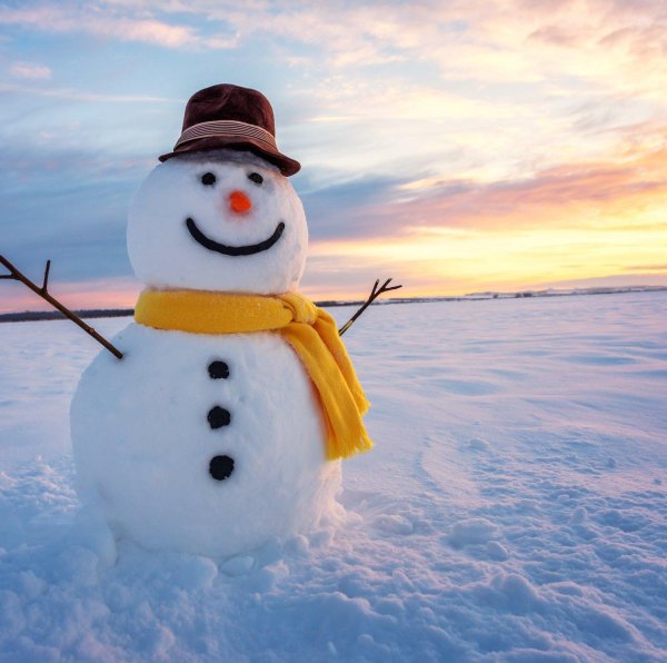 снеговик из желтого снега