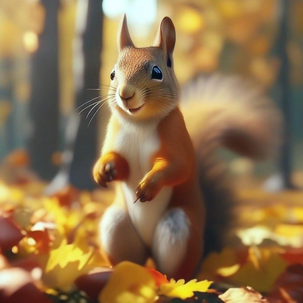 белочка осенью