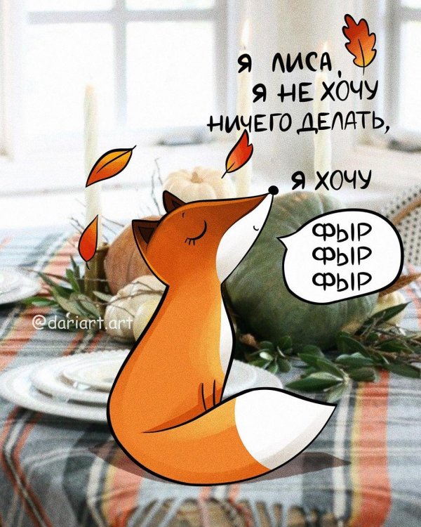 открытка с лисой