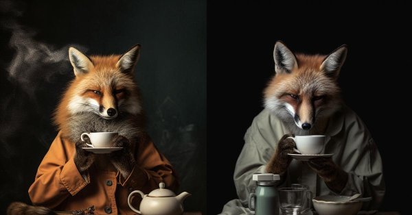 лисичка с кофе