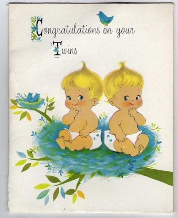 открытка двойняшкам с днем рождения