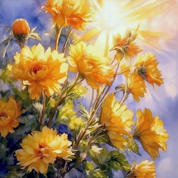 хризантемы живопись