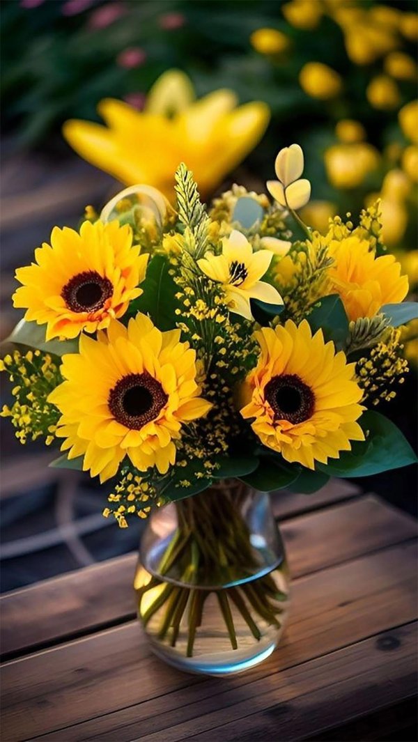 композиция из подсолнухов