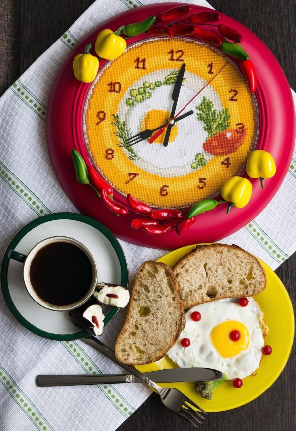 открытка вкусный завтрак