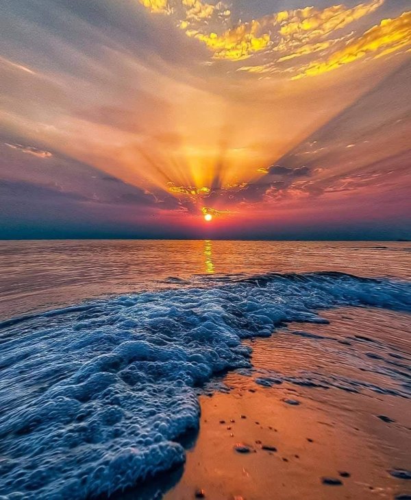 закат морской