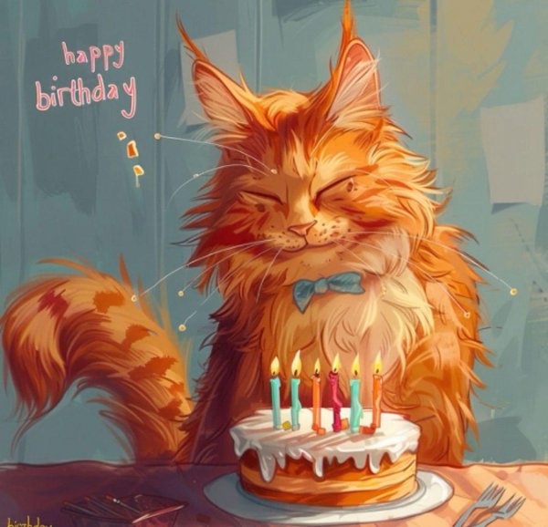 с днем рождения кошка