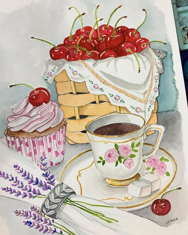 акварельные натюрморты