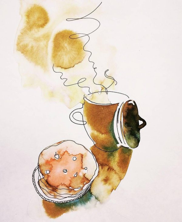 скетчинг акварелью