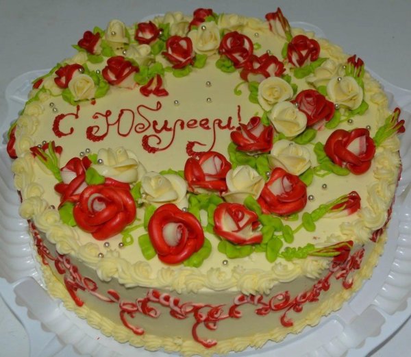 украшение торта на юбилей женщине