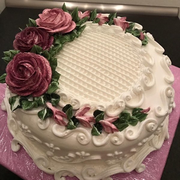 кремовое украшение торта