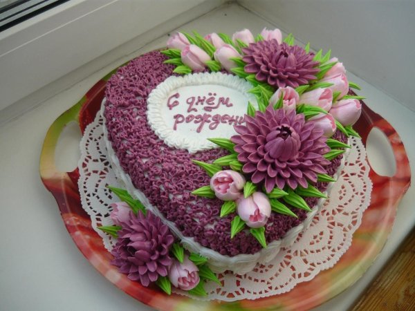 украшение торта кремом