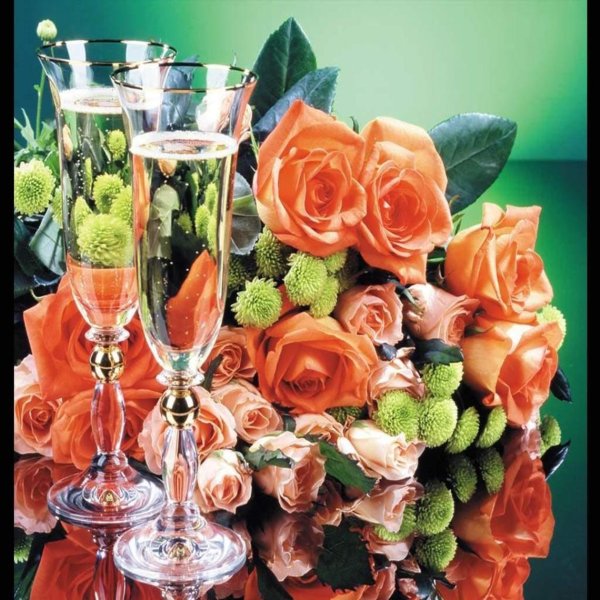 цветы шампанское