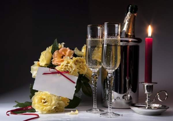 цветы шампанское