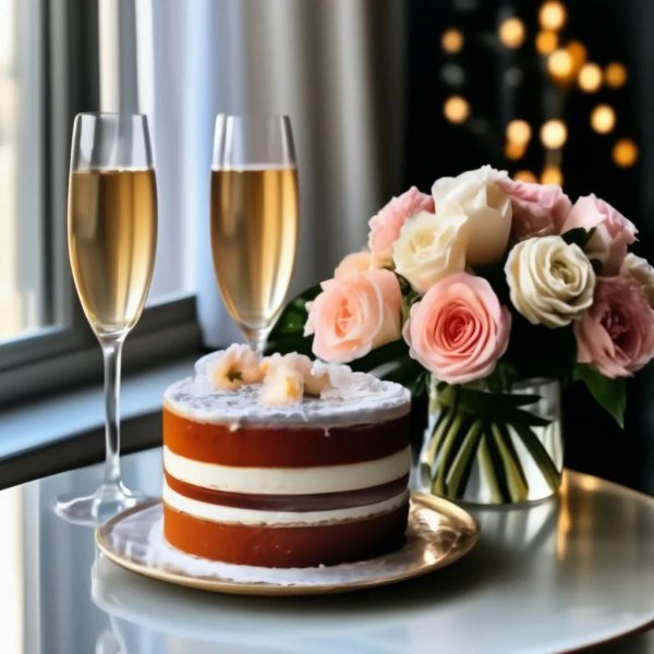 цветы и тортик