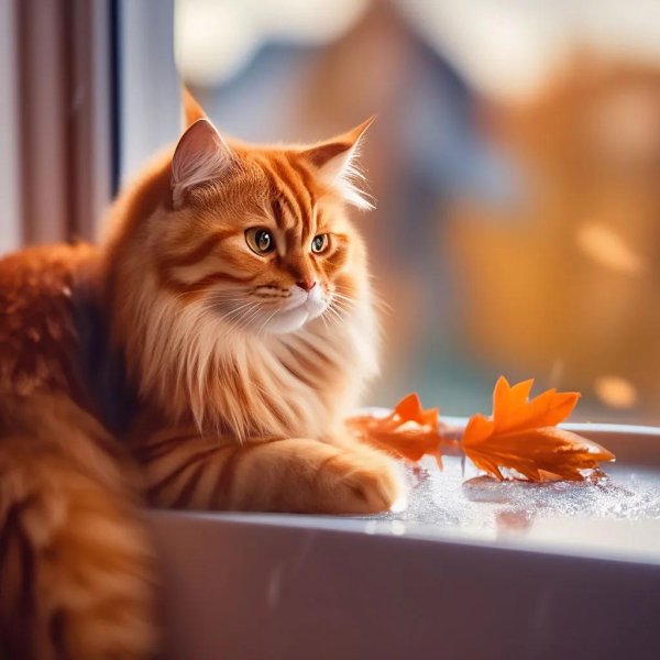 красивая рыжая кошка