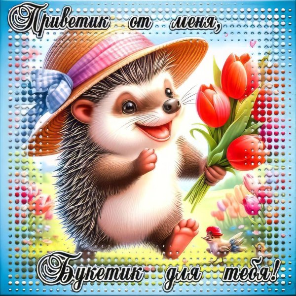 открытки ежик