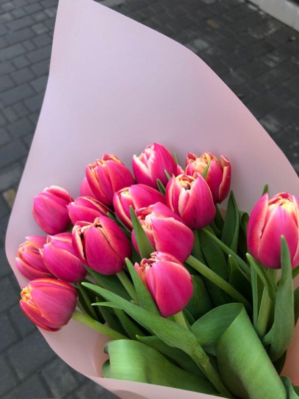 букет пионовидных тюльпанов