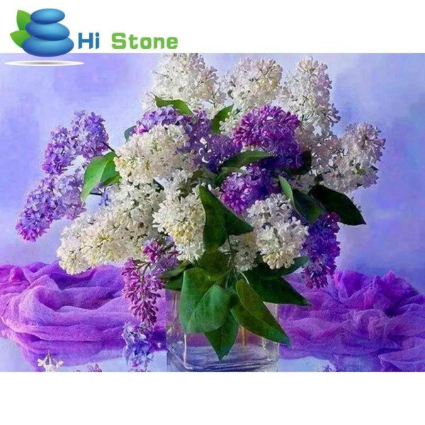 алмазная мозаика ваза с сиренью