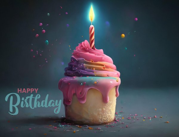 капкейк со свечкой